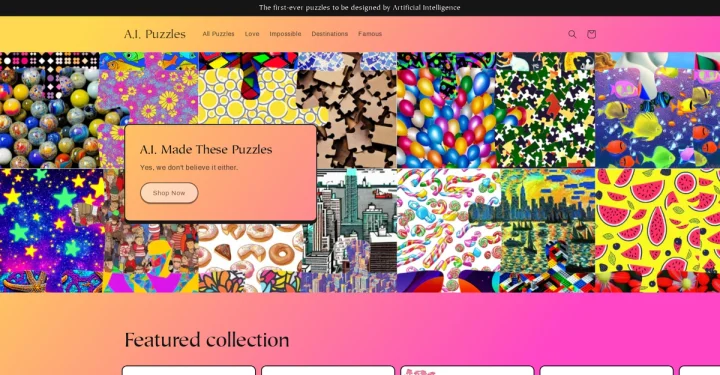 Screenshot of AI Puzzles website
