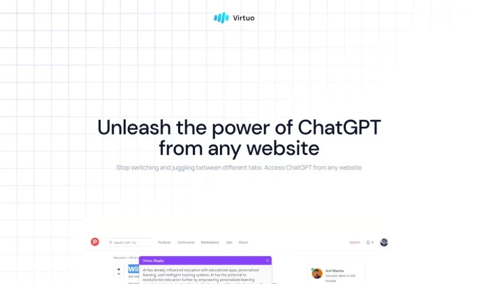 Screenshot of Virtuo website
