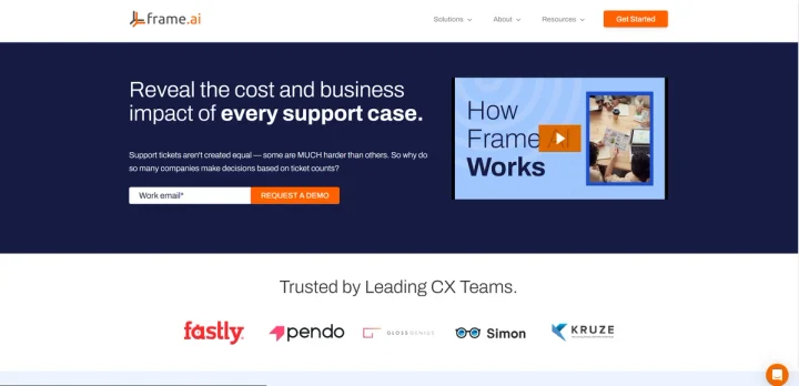 Screenshot of Frame website