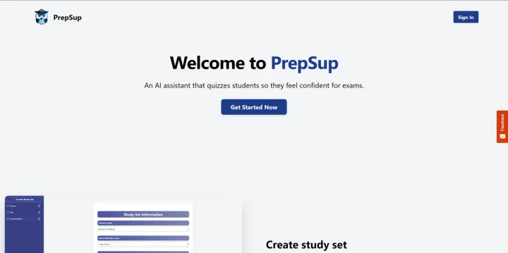 Screenshot of PrepSup website