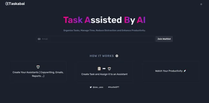 Screenshot of Taskabai website