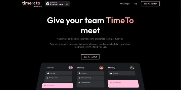 Screenshot of TimeTo website