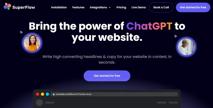 Screenshot of Superflow Rewrite website