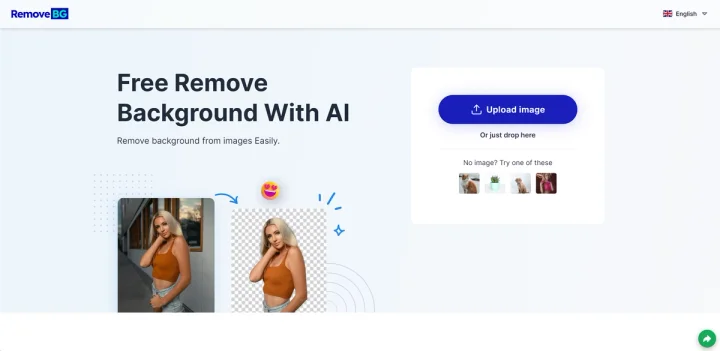 Screenshot of Remove-Bg.AI website