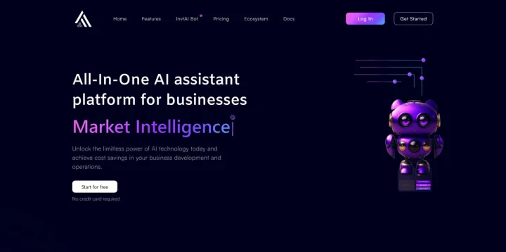 Screenshot of INVT AI website