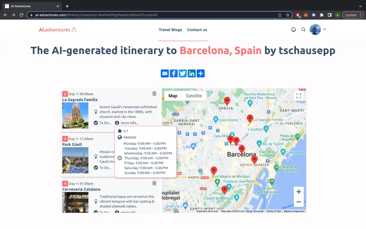Screenshot of AI-Adventures website