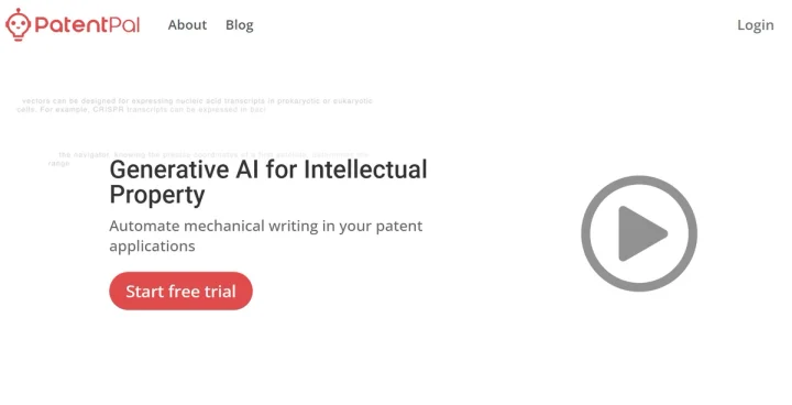 Screenshot of PatentPal website