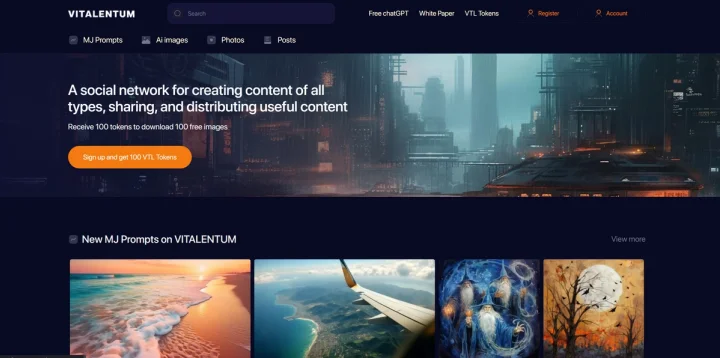 Screenshot of Vitalentim website