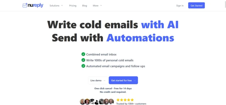 Screenshot of Nureply website