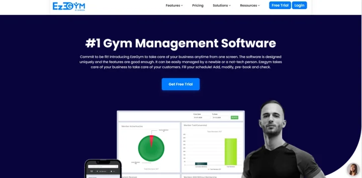 Screenshot of EzeGym website