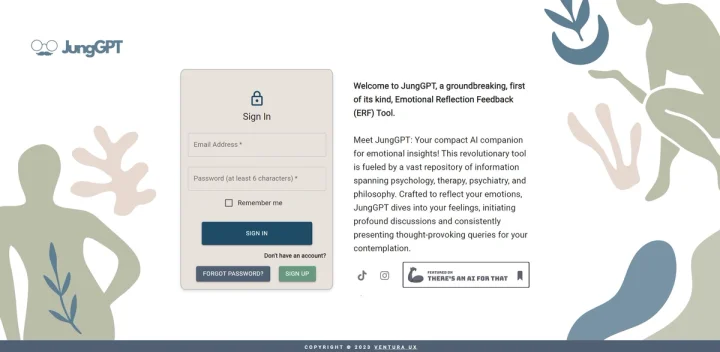 Screenshot of JungGPT website