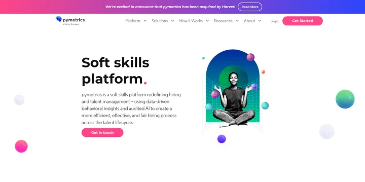 Screenshot of Pymetrics website