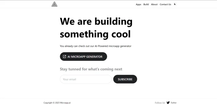 Screenshot of Microapp AI website
