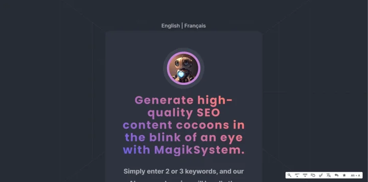 Screenshot of Magiksystem website