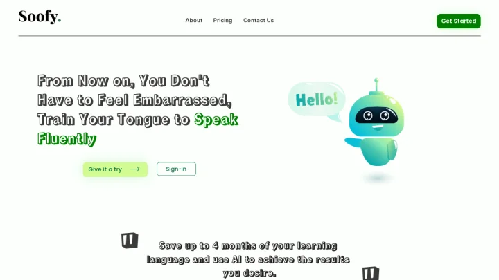 Screenshot of Soofy website