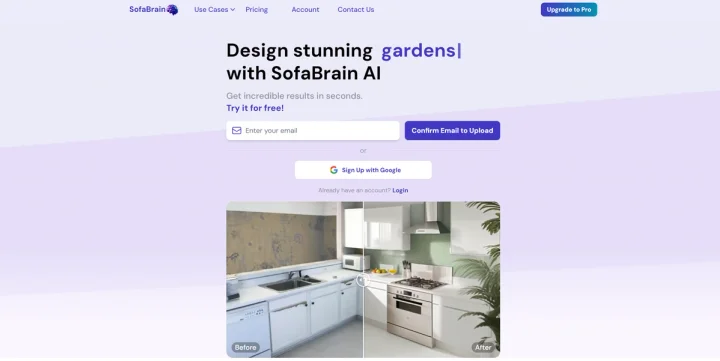 Screenshot of SofaBrain website