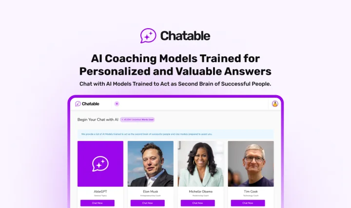Screenshot of Chatable website