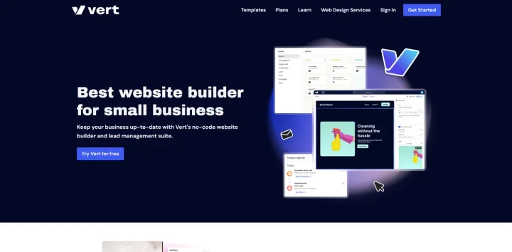 Screenshot of Vert website