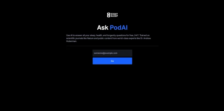 Screenshot of PodAI website