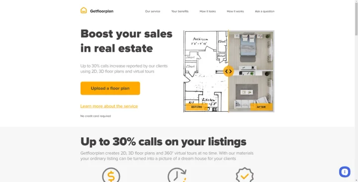 Screenshot of GetFloorPlan website