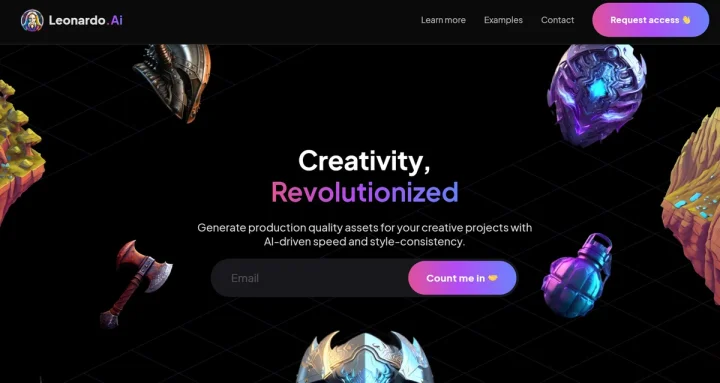 Screenshot of Leonardo.Ai website