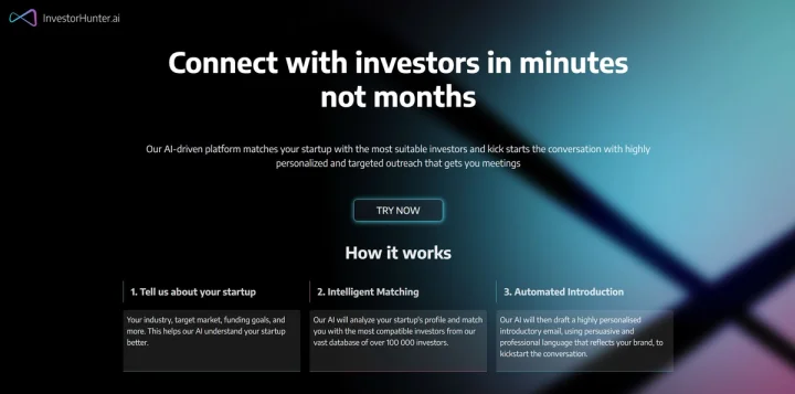 Screenshot of Investor Hunter website