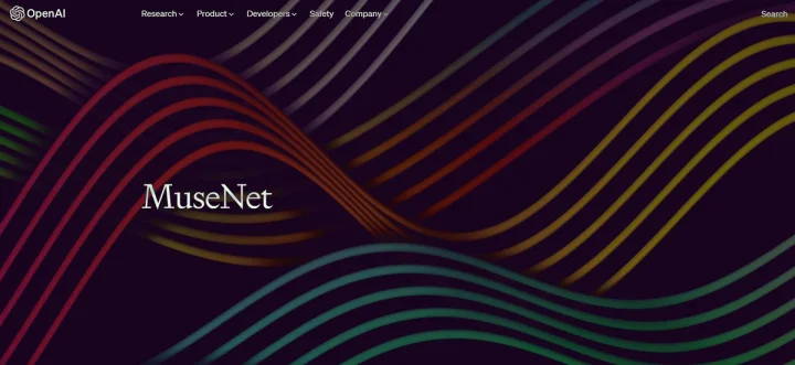 Screenshot of Musenet website