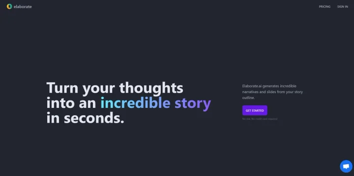 Screenshot of Elaborate website