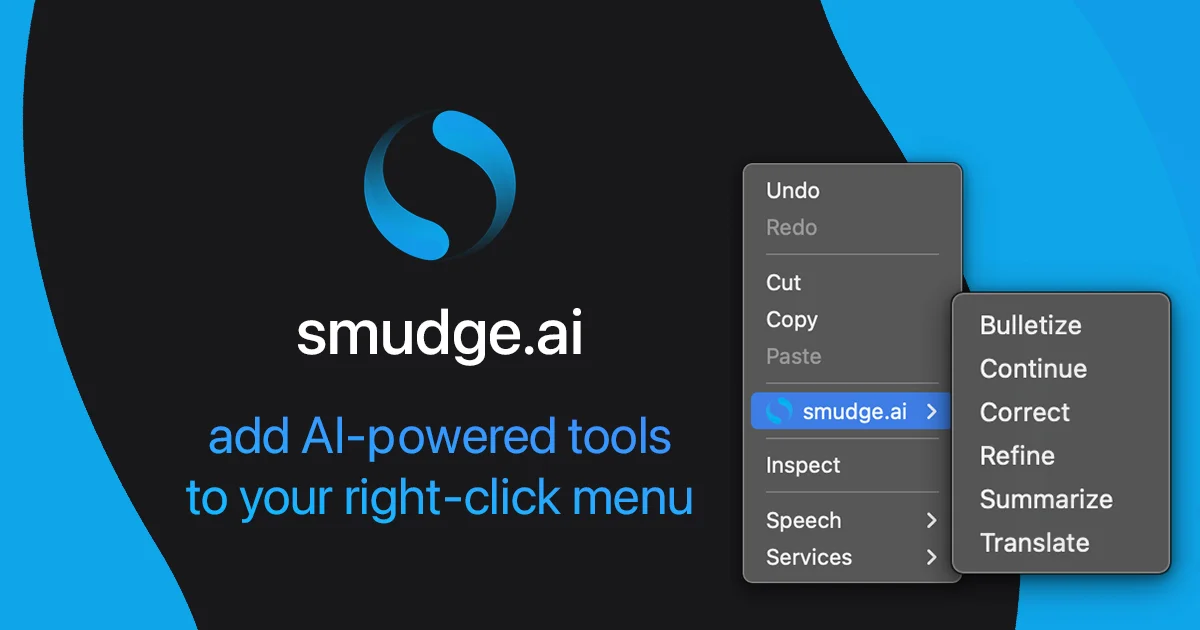 Screenshot of smudge.ai website