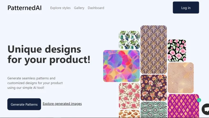 Screenshot of Patterned AI website
