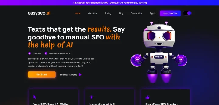 Screenshot of Easyseo.ai website