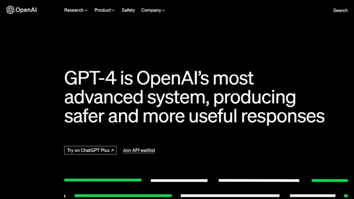 Screenshot of GPT-4 website