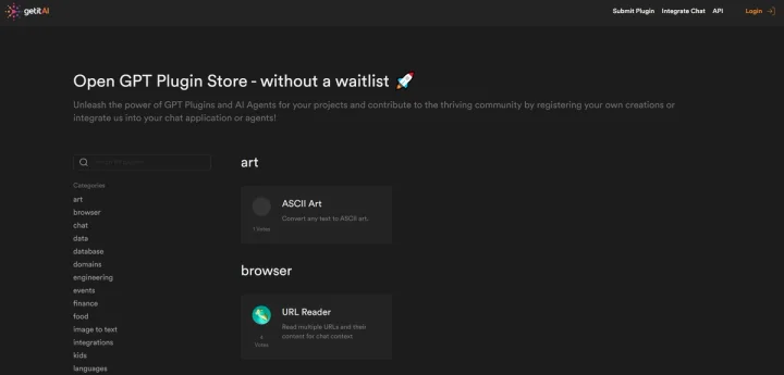 Screenshot of Getit AI website