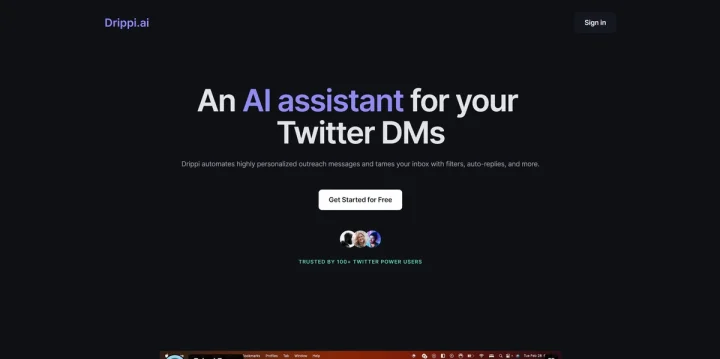 Screenshot of Drippi.ai website