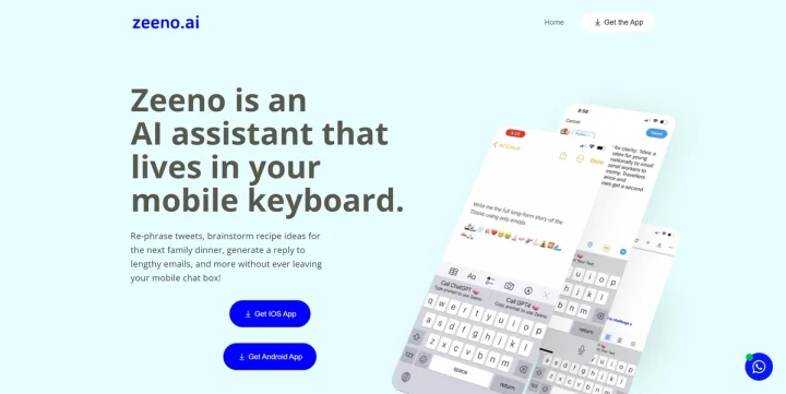 Screenshot of Zeeno website
