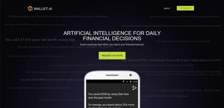 Screenshot of Wallet.AI website