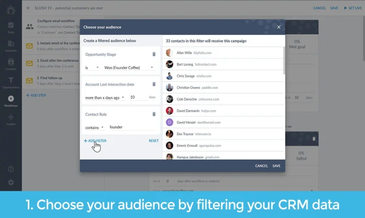 Screenshot of salesflare website