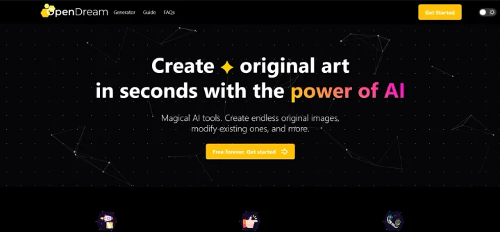 Screenshot of OpenDream website