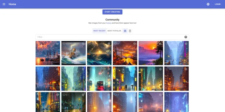 Screenshot of kiri.art website