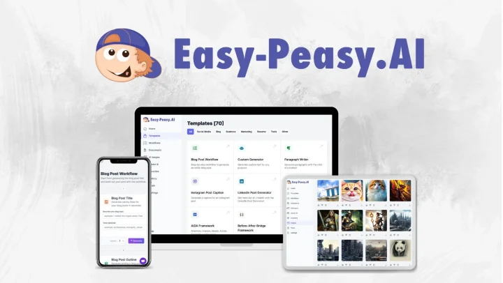 Screenshot of Easy-Peasy.AI website