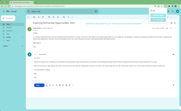 Screenshot of R.Ai website