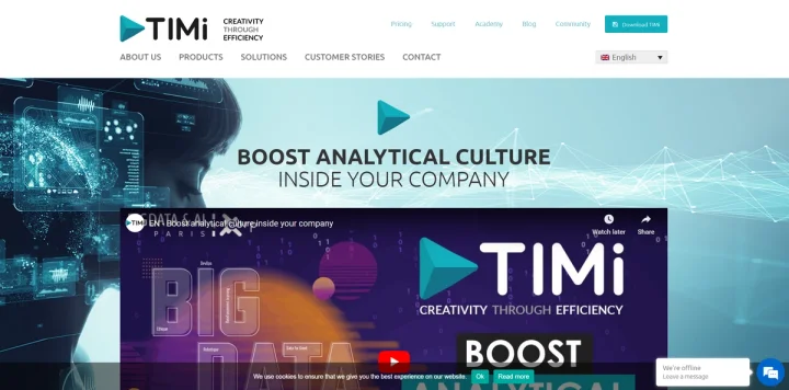 Screenshot of TIMi Suite website