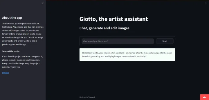 Screenshot of Giotto website