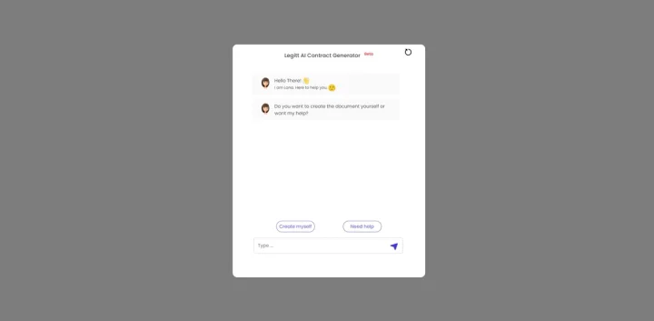 Screenshot of Chat2Contract website