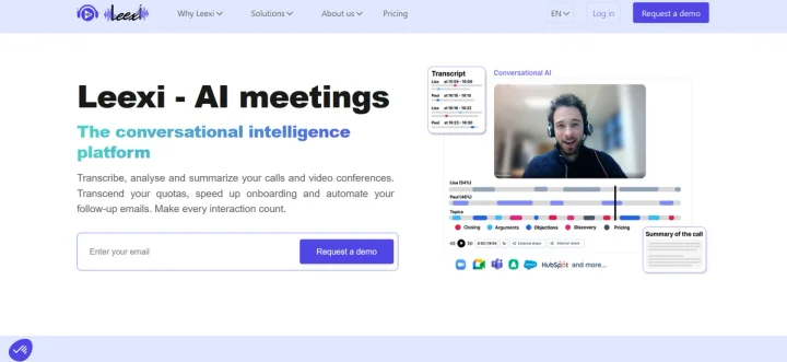 Screenshot of Leexi website