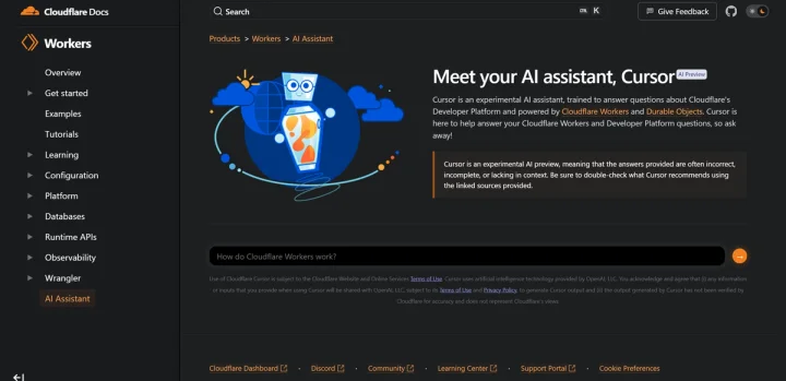 Screenshot of CursorAI website