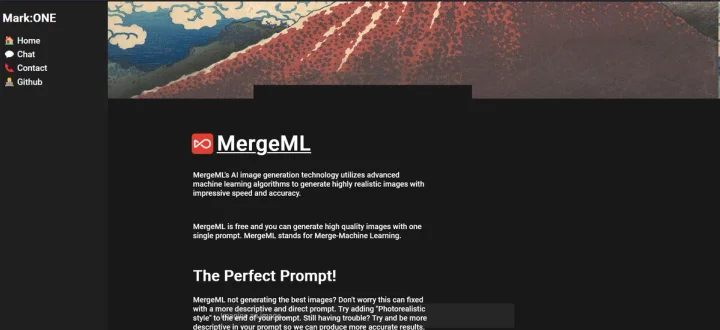 Screenshot of MergeML website