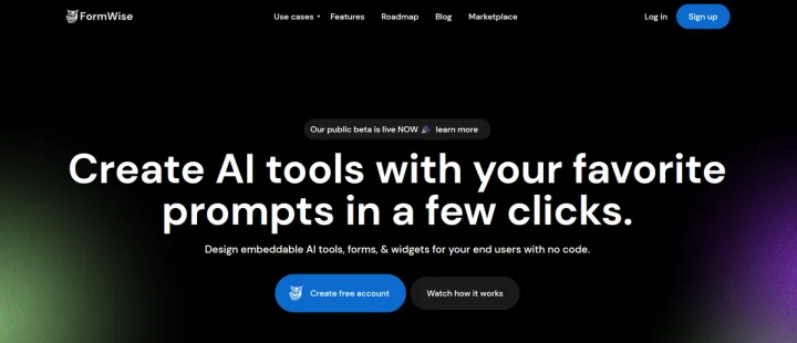 Screenshot of FormWise.AI website