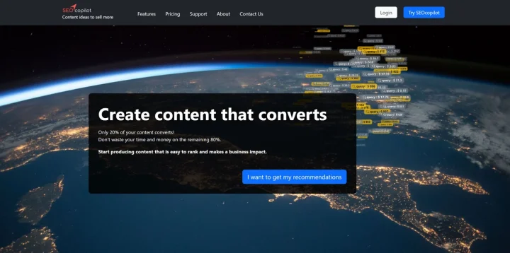 Screenshot of SEOCopilot website