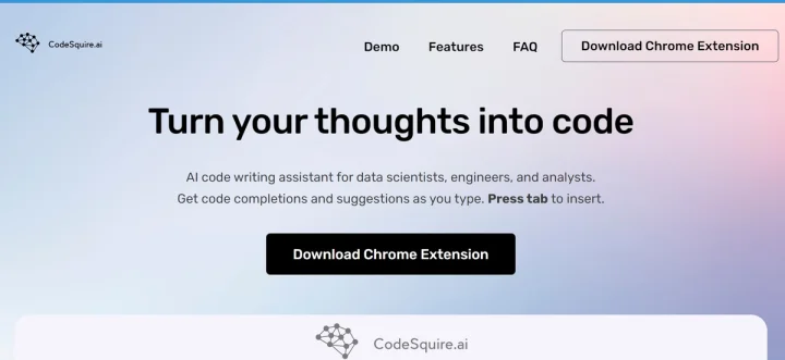 Screenshot of CodeSquire website